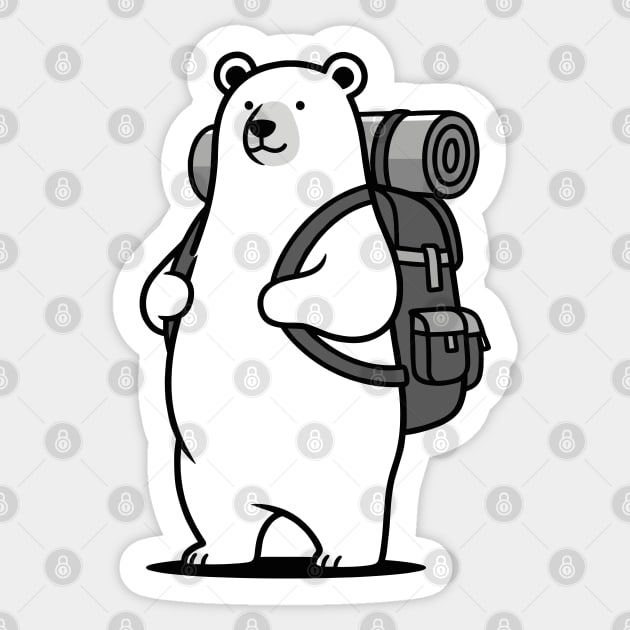Adventurous Polar Bear Explorer Sticker by enrynz